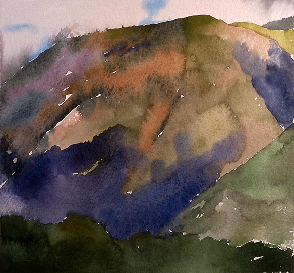 Robert Spellman Colorado Watercolor of Dorje Khyung Dzong.