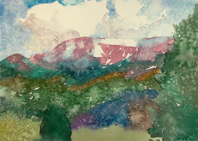 Robert Spellman Colorado Watercolor of Greenhorn Mountain