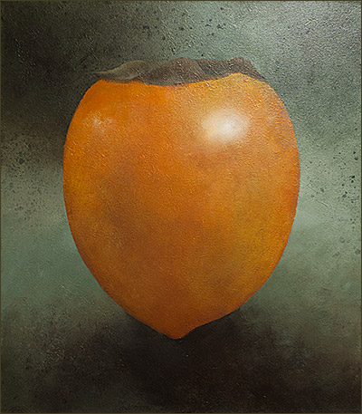 A Robert Spellman painting of a persimmon.