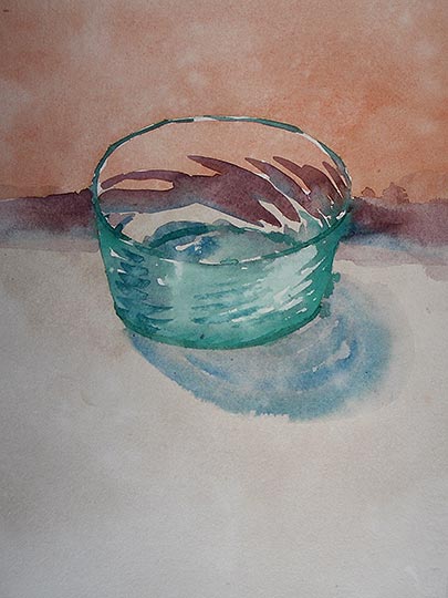 Robert Spellman drawing of a glass bowl
