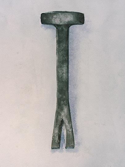 Robert Spellman drawing of an antique nail puller