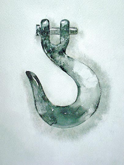 Robert Spellman drawing of a chain hook