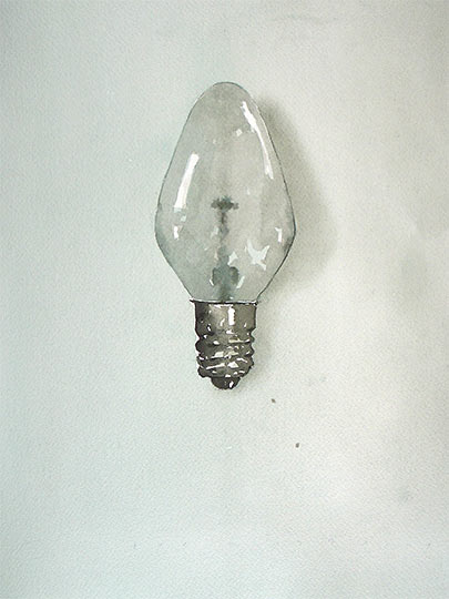 Robert Spellman watercolor of a small electric light bulb