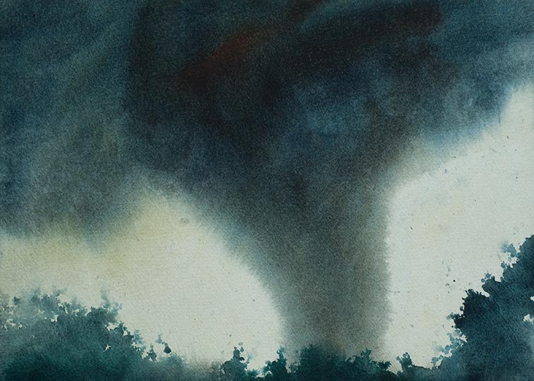 Robert Spellman Tornado Watercolor