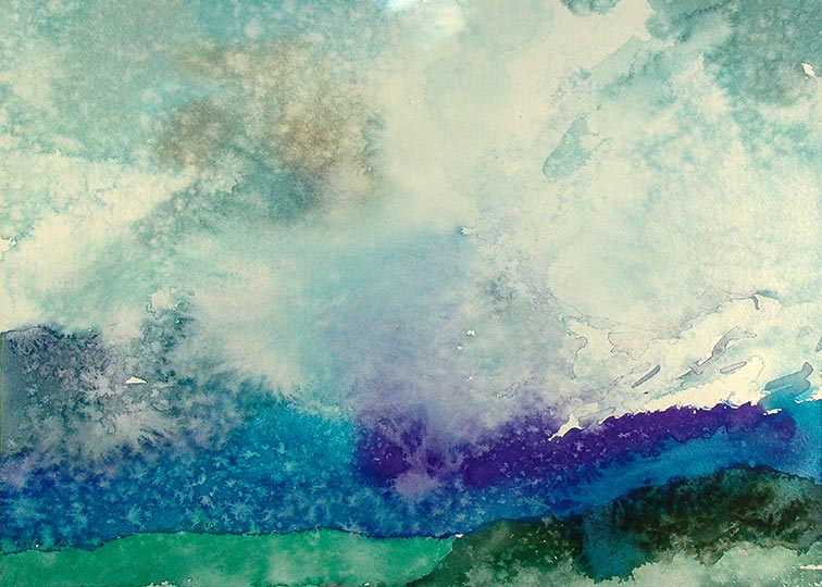 Robert Spellman painting of a snow squall over the Rocky Mountains.